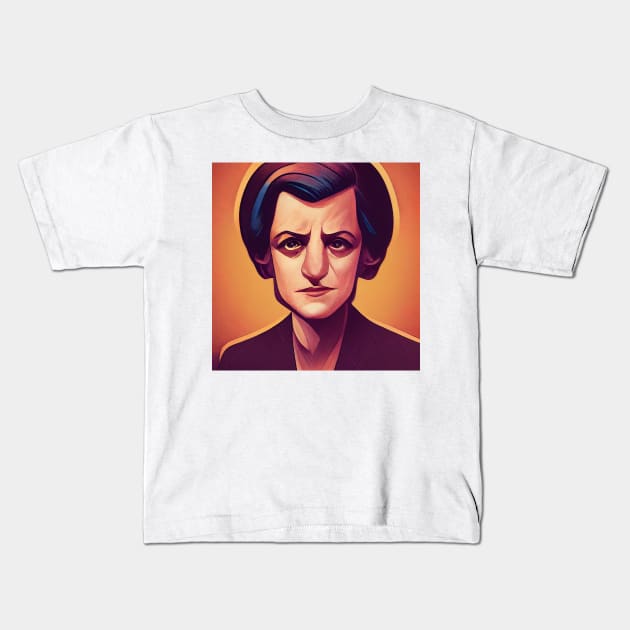 Ayn Rand portrait | Comics style Kids T-Shirt by Classical